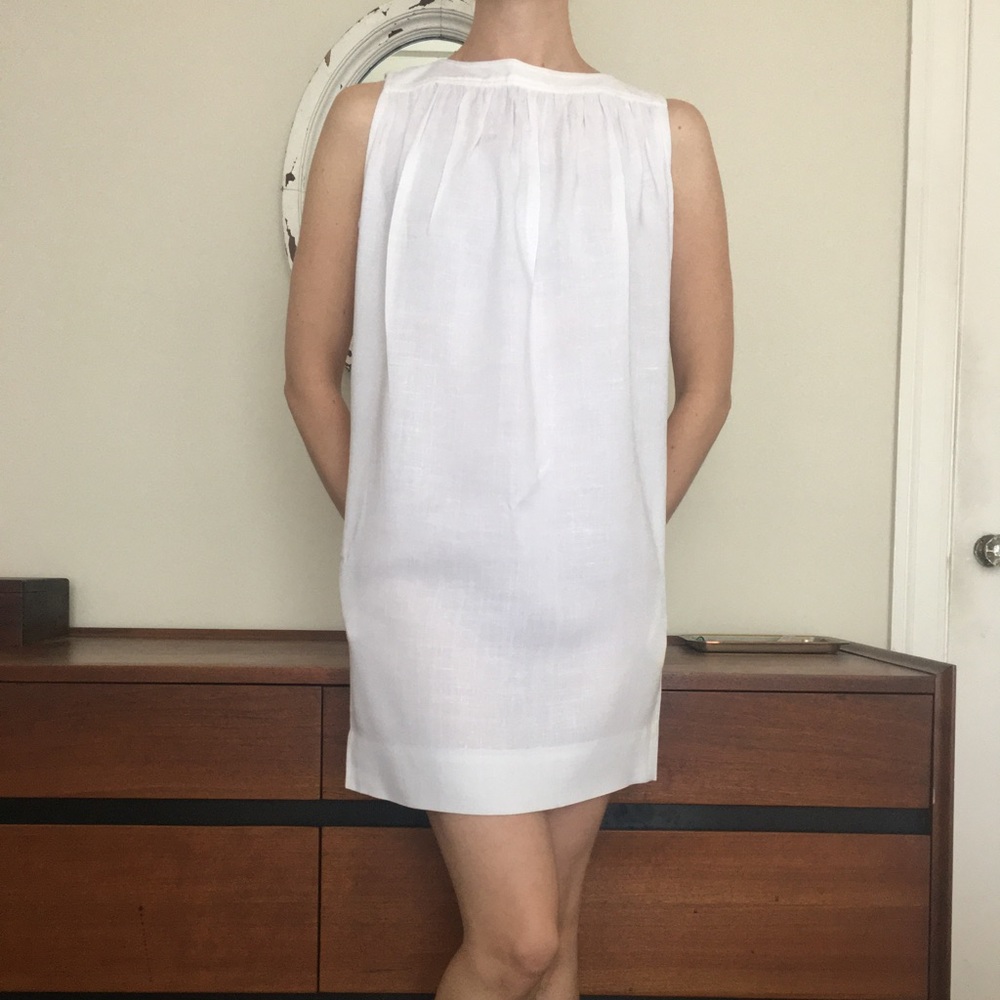 Vintage Stanley Sherman White Linen Grecian Dress